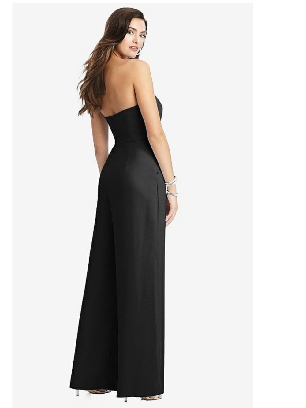Dessy Collection: STRAPLESS NOTCH CREPE JUMPSUIT WITH POCKETS - Picture 3 of 3